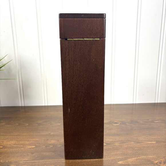 Vintage Wood Gift Box for Wine Bottle Bombay Company Wood Box with Brass Handle - Picture 5 of 15
